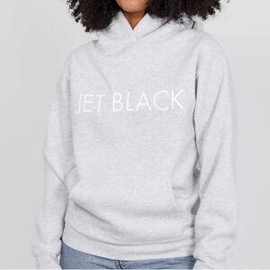 Brunette the Label Gray Hoodie with 'Jet Black' Print